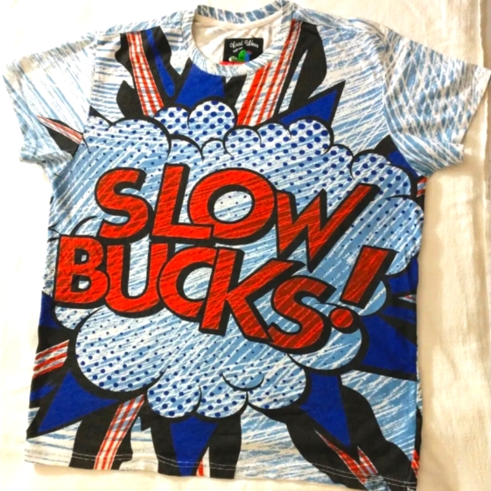 SlowBucks Short Sleeve Graphic T-Shirt Size Large